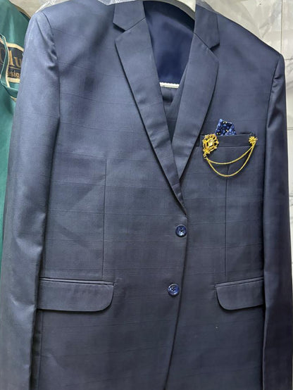 Club AK Men's Steel Grey Three Piece Suit Set