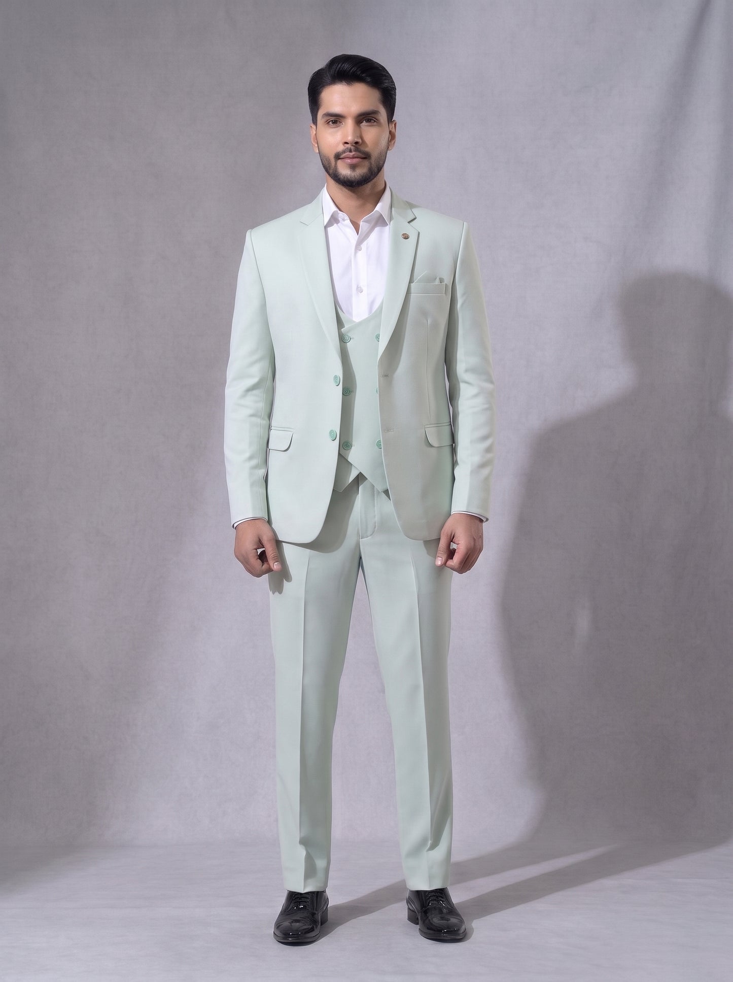 Club AK Men's Premium Mint Green 3 Piece Suit | Luxury Wedding, Reception & Party Wear