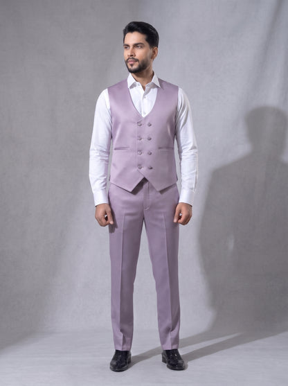 CLUB AK Men's Premium Lavender Three-Piece Suit for Men | Designer Wedding, Reception & Party Wear Suit