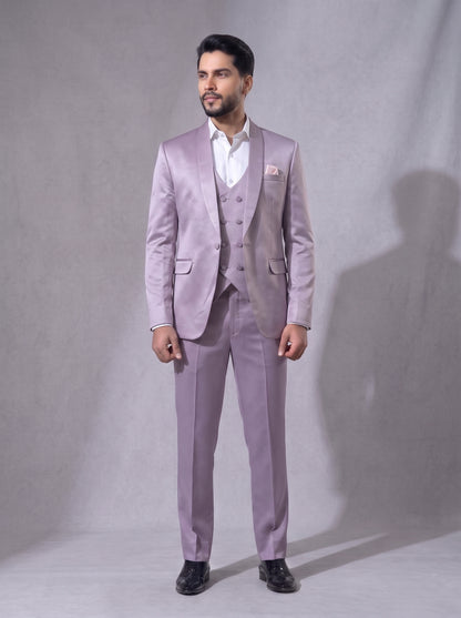 CLUB AK Men's Premium Lavender Three-Piece Suit for Men | Designer Wedding, Reception & Party Wear Suit