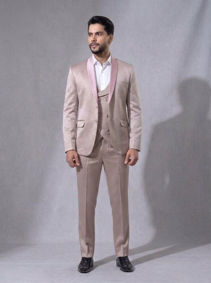 Club AK Men's Premium Rose Pink 3 Piece Suit | Luxury Groom & Reception Wear