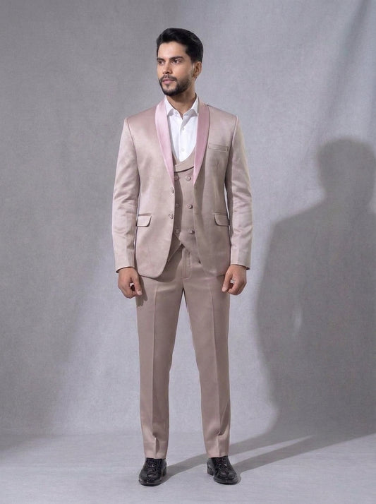 Club AK Men's Premium Rose Pink 3 Piece Suit | Luxury Groom & Reception Wear