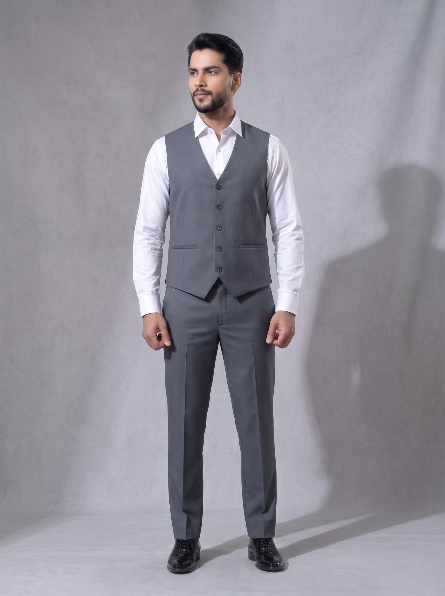 Club AK Men's Premium Charcoal Grey 3 Piece Formal Suit | Luxury Wedding, Reception & Party Wear