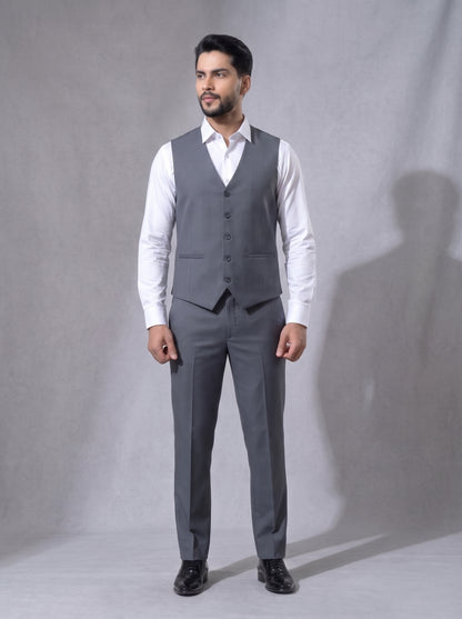 Club AK Men's Premium Charcoal Grey 3 Piece Formal Suit | Luxury Wedding, Reception & Party Wear