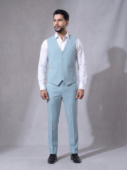 Club AK Men's Premium Sky Blue 3 Piece Formal Suit | Luxury Wedding, Reception & Party Wear