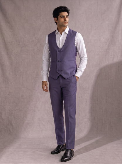 CLUB AK Men's Premium Lavender Three-Piece Suit for Men | Designer Wedding & Party Wear
