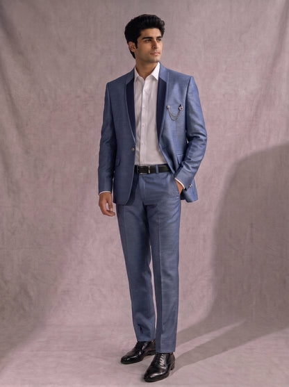 CLUB AK Men's Premium Sky Blue Two-Piece Suit for Men |  Wedding, Reception & Party Wear