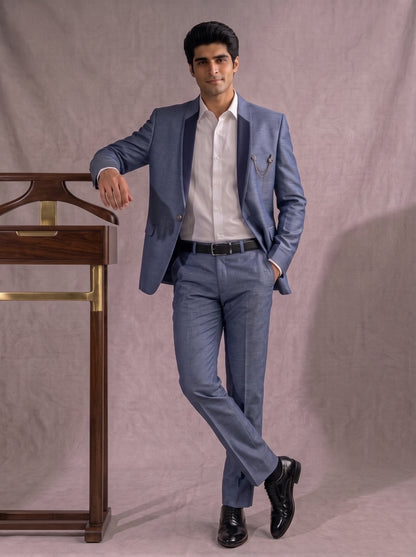 CLUB AK Men's Premium Sky Blue Two-Piece Suit for Men |  Wedding, Reception & Party Wear