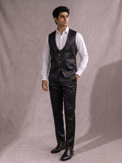 CLUB AK Men's Luxury Black Party Wear Three-Piece Suit for Men | Designer  Wedding & Evening Wear