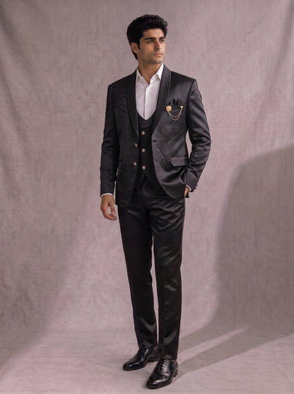CLUB AK Men's Luxury Black Party Wear Three-Piece Suit for Men | Designer  Wedding & Evening Wear