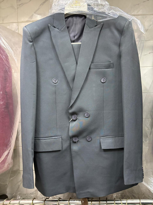 Club AK Men’s Premium Charcoal Grey Double Breasted Suit