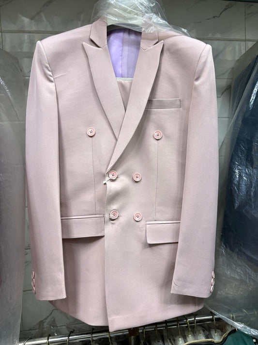 Club AK Men’s Premium Dusty Pink Double Breasted Suit