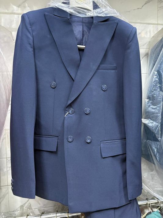 Club AK Men’s Premium Navy Blue Double Breasted Suit