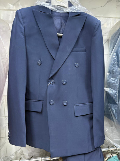 Club AK Men’s Premium Navy Blue Double Breasted Suit