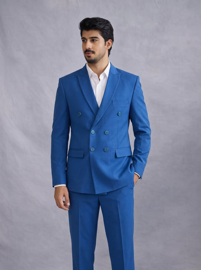 Club AK Men's Double Breasted Suit | Premium Wedding & Party Wear | Slim Fit