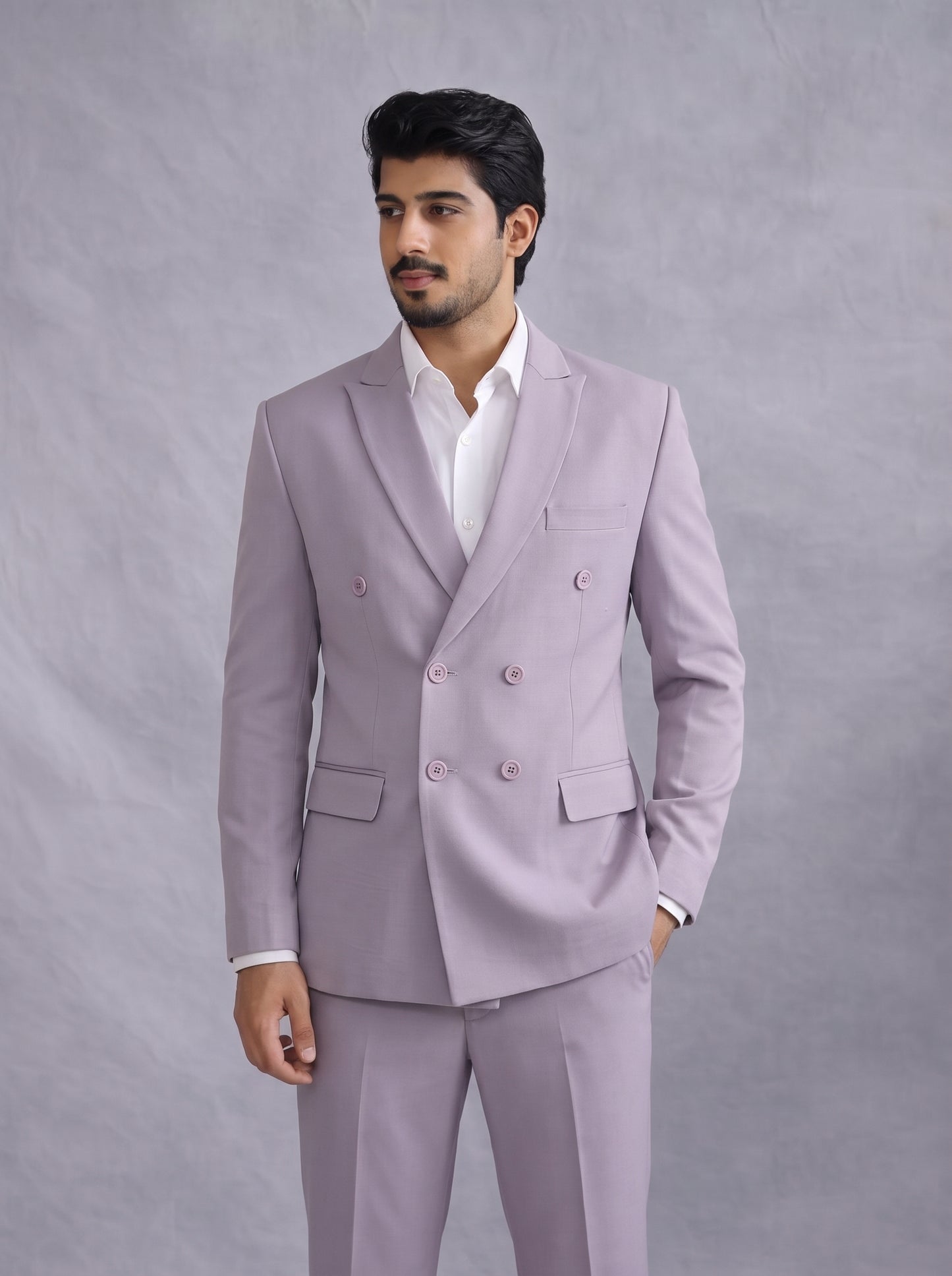 Club AK Men's Double Breasted Suit | Premium Wedding & Party Wear | Slim Fit