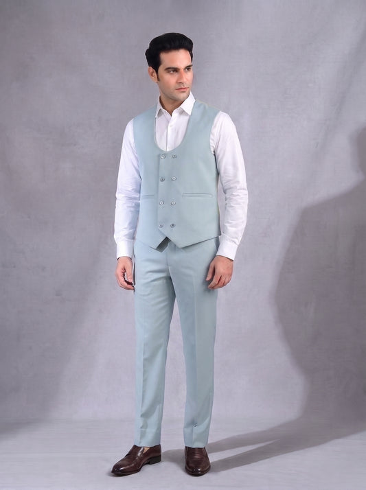 Club AK Ice Blue 3 Piece Suit for Men | Luxury Slim Fit Wedding & Engagement Suit