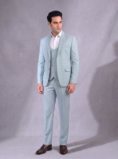 Club AK Ice Blue 3 Piece Suit for Men | Luxury Slim Fit Wedding & Engagement Suit