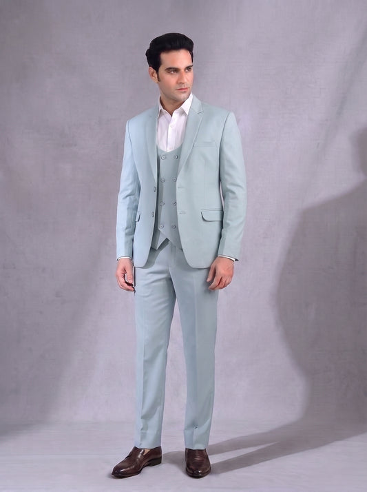 Club AK Ice Blue 3 Piece Suit for Men | Luxury Slim Fit Wedding & Engagement Suit