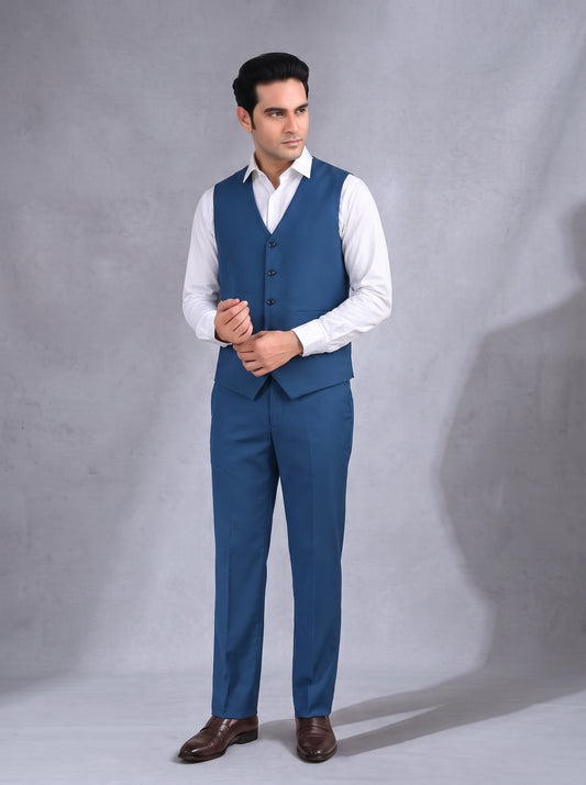 Club AK Royal Blue 3 Piece Suit for Men | Premium Formal Wedding & Party Wear