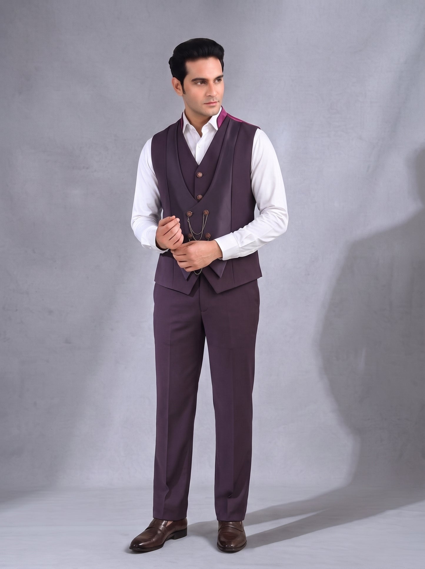 Club AK Men's Dusty Purple 3-Piece Suit | Luxury Wedding, Reception & Engagement Wear
