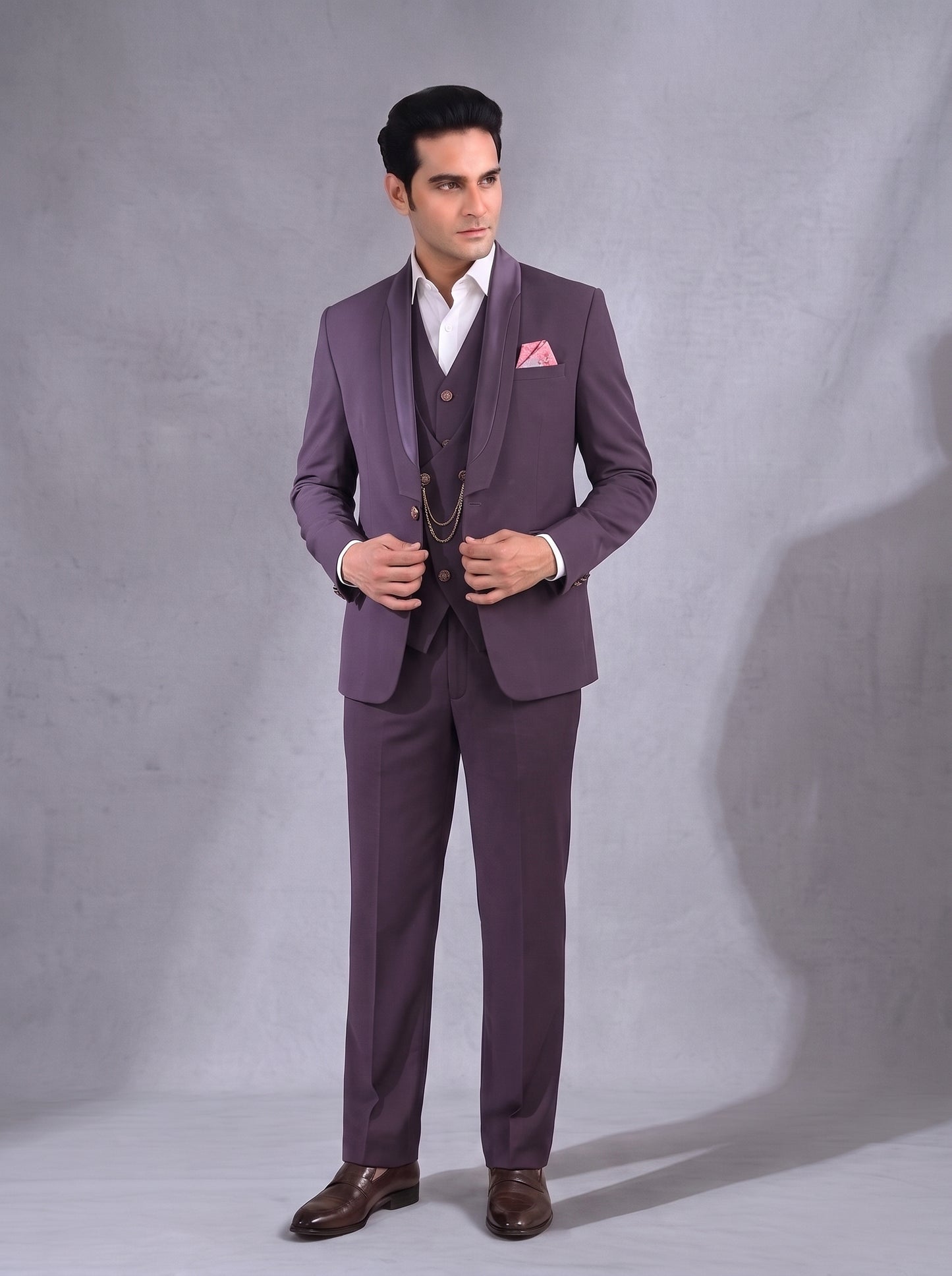 Club AK Men's Dusty Purple 3-Piece Suit | Luxury Wedding, Reception & Engagement Wear