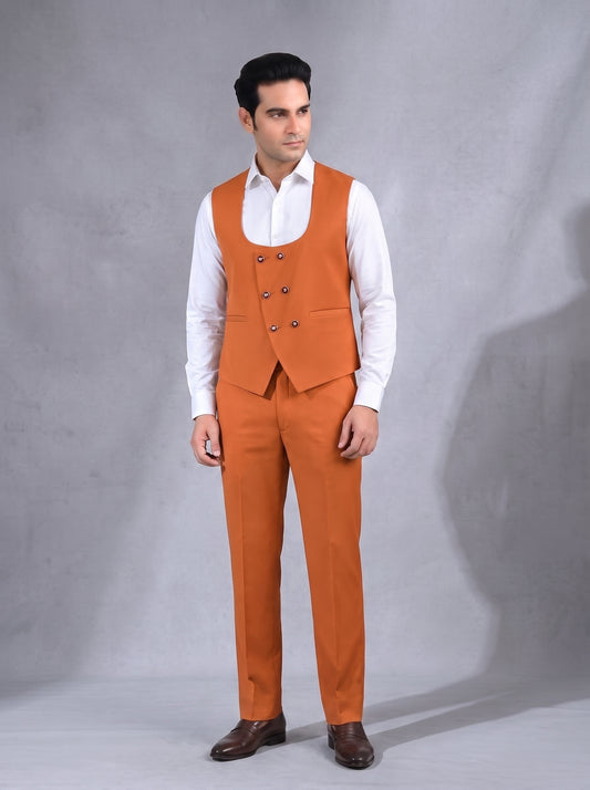 Club AK Men's Rust Orange 3-Piece Suit | Designer Wedding, Reception & Cocktail Wear