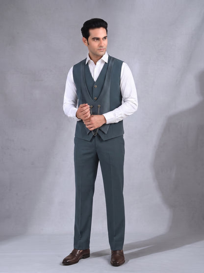 Club AK Men's Charcoal Grey Tuxedo Suit | Premium Party & Wedding Blazer Set