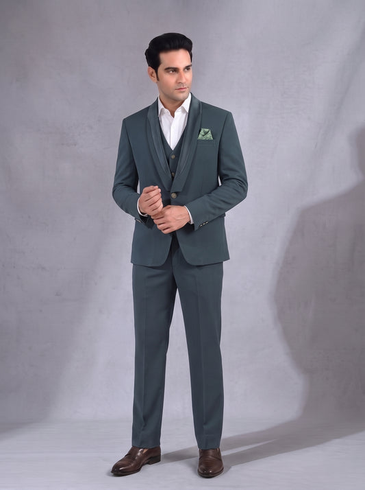 Club AK Men's Charcoal Grey Tuxedo Suit | Premium Party & Wedding Blazer Set