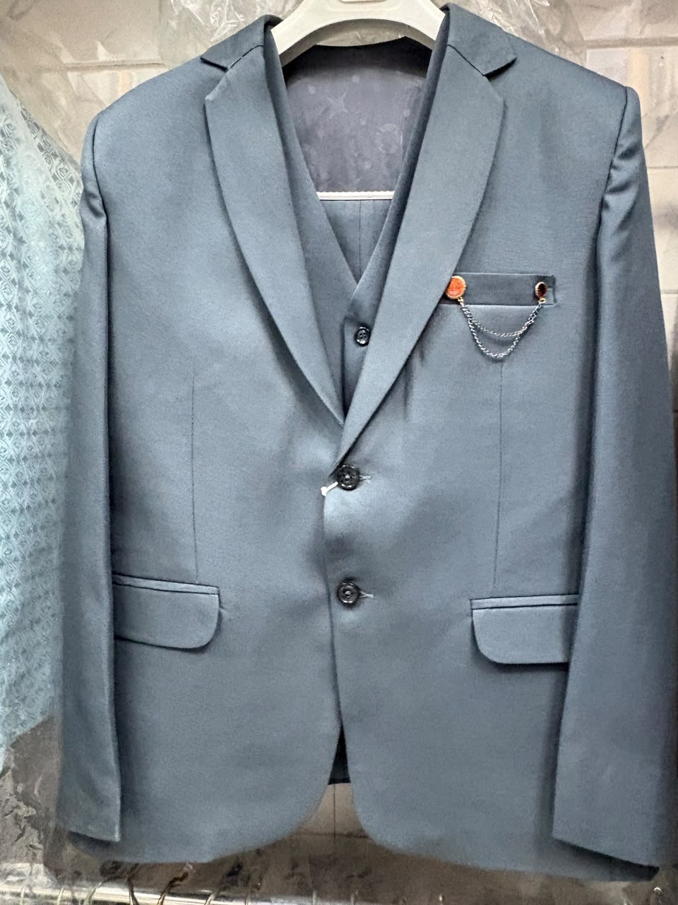 Club AK Men's Elegant Slate Grey Formal Suit