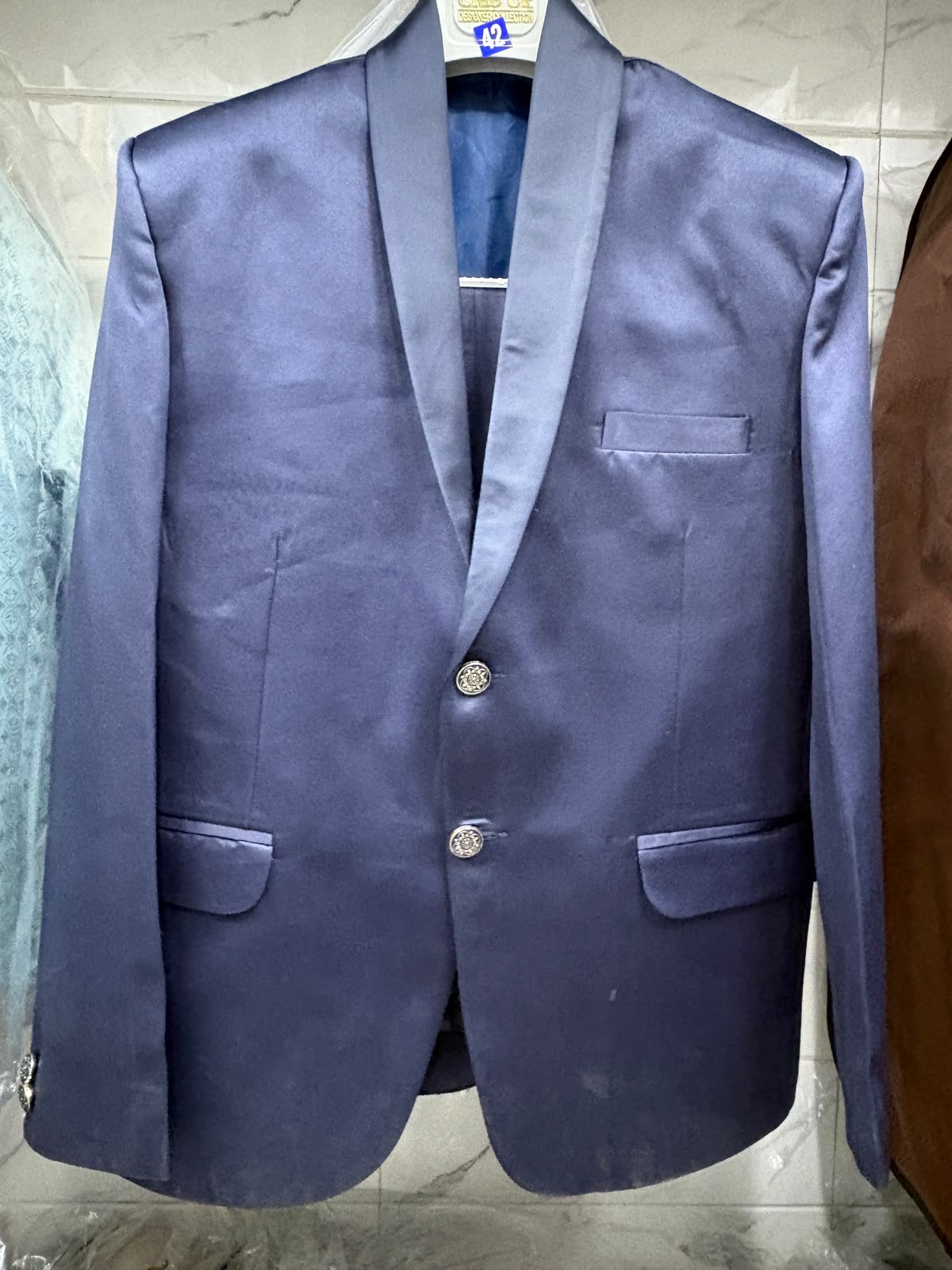 Club AK Men's Royal Blue Three Piece Suit with Shawl Lapel for Wedding & Reception
