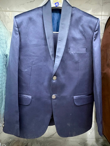 Club AK Men's Royal Blue Three Piece Suit with Shawl Lapel for Wedding & Reception