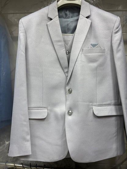 Club AK Men's Pearl White Three Piece Suit – Premium Wedding, Reception & Party Wear Formal Suit