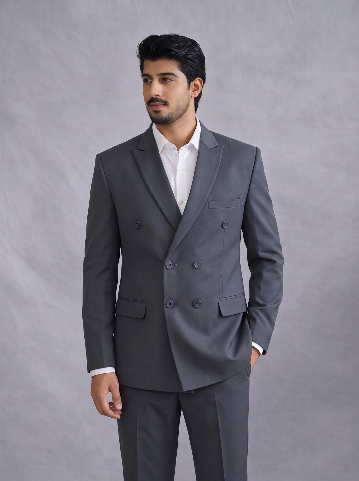 Club AK Men's Double Breasted Suit | Premium Wedding & Party Wear | Slim Fit