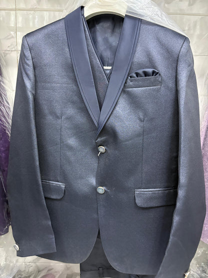 Club AK Men's Premium Steel Grey 3 Piece Suit