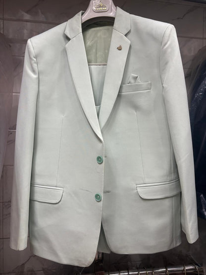 Club AK Men's Premium Mint Green 3 Piece Suit | Luxury Wedding, Reception & Party Wear