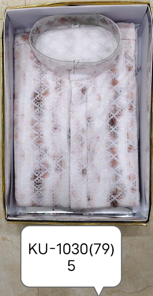 Men’s Stylish Cotton Shifli Printed Chicken Embroidery Kurta | Party & Festive Ethnic Wear