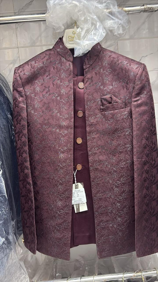 Men's Jodhpuri Maroon Suit With Pant